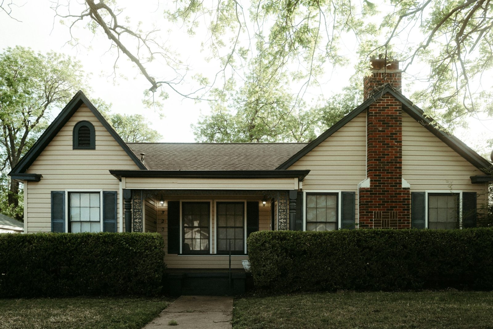 Cozy American house exterior in a Houston neighborhood